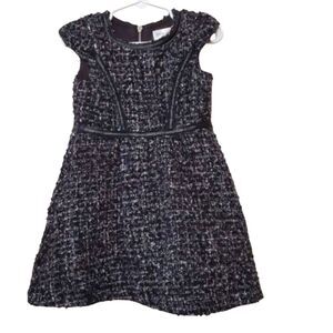 Girl Sparkly Holiday  Dress Black Silver Luxe 2T